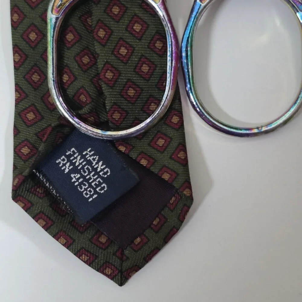 Polo Ralph Lauren Silk Tie Geo Print Preppy Office Hand Finished USA W 4